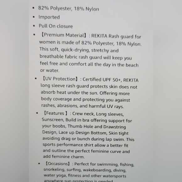 NWOT Pull Over Rash Guard Thumb Holes Side Tie Bikini Bottom swim suit Set - Picture 9 of 16